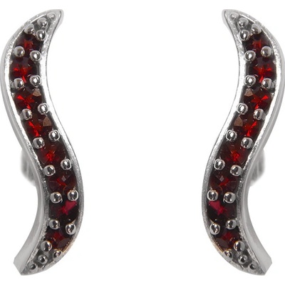 Český granát náušnice stříbrné 130863