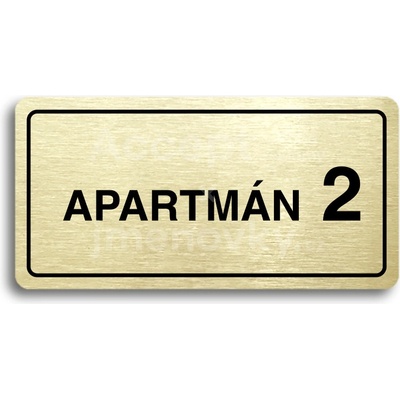 ACCEPT Piktogram APARTMÁN 2 II - zlatá tabulka - černý tisk