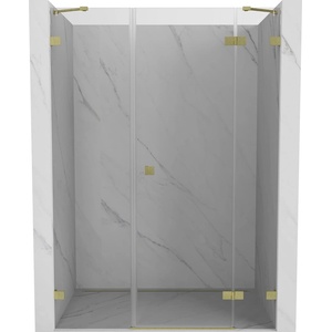 Mexen Lunar душ кабина, дясна, 145 см, прозрачна, четкано златно - 834S-145-050-55-00-P (834S-145-050-55-00-P)