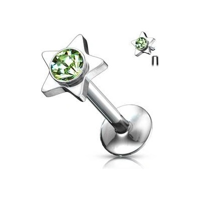 Šperky4U piercing do brady labreta hvězda LB01026-E