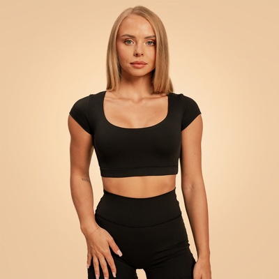 GymBeam BeastPink Дамска къса тениска Sense Black XL
