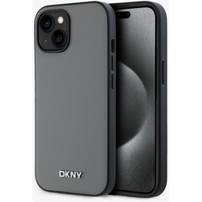 DKNY PU Leather Silver Metal Logo Magsafe заден капак за iPhone 14 Grey DKNY DKNY | Siv | МЪЖЕ | UNI