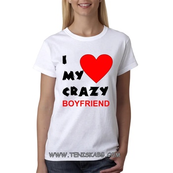 Image 1 of Fruit of the Loom Закачлива тениска - I love my crazy boyfriend