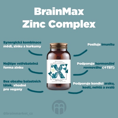 BrainMax Zinc Complex 100 rostlinných kapslí