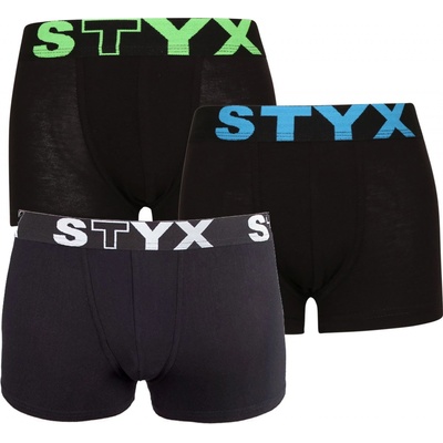 Styx 3pack detské boxerky športová guma čierne