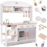 Pepita XXL дървена кухня за играчки с 12 аксесоара - сив (W10C573C)