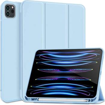 Tech-Protect SC Pen Case - силиконов кейс и поставка за iPad Pro 12.9 M2 (2022), iPad Pro 12.9 M1 (2021), iPad Pro 12.9 (2020) (светлосин)