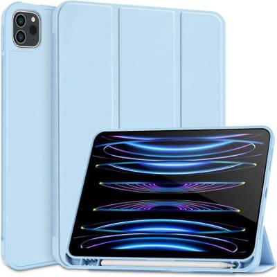 Tech-Protect SC Pen Case - силиконов кейс и поставка за iPad Pro 12.9 M2 (2022), iPad Pro 12.9 M1 (2021), iPad Pro 12.9 (2020) (светлосин)