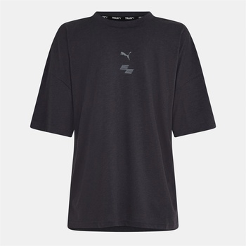 PUMA Women's Hyrox Short-Sleeve Performance Gym Top - Dark Grey