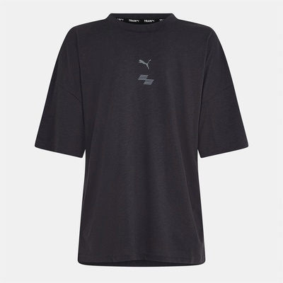 PUMA Women's Hyrox Short-Sleeve Performance Gym Top - Dark Grey