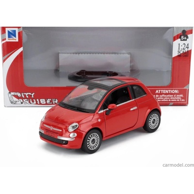 Newray Fiat Nuova 500 2007 Červená 1:24