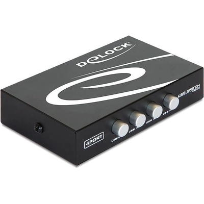 Delock Превключвател Delock Ръчен, 4 x USB 2.0 порта, Черен (4043619876341)