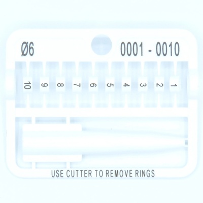 E-Z Split Ring Kroužky číselné, 6 mm/ bílé 1-10