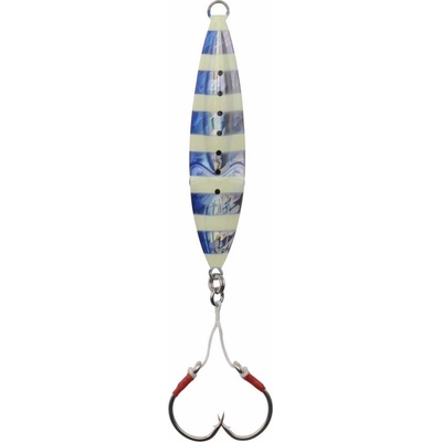 SAVAGE GEAR The Squish Jig Blue Glow Zebra 100 g