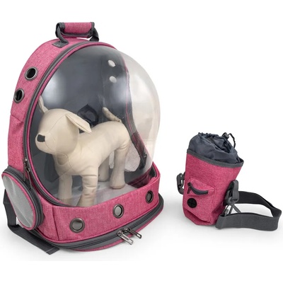Раница за куче/котка Scafander със страничен джоб и допълнителна чантичка за бутилка