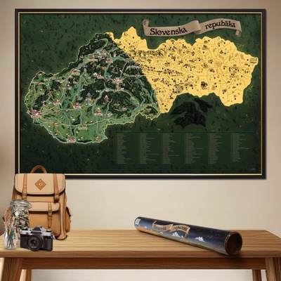 Stieracia mapa Slovensko - zlatá