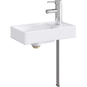 vidaXL Мивка за баня Хром 40, 5 x 22, 5 x 11, 5 cm Керамика (890226)