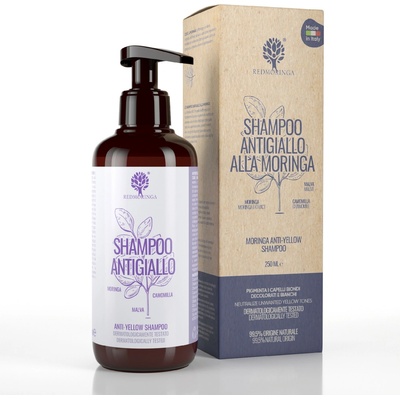 RedMoringa šampón proti žltým tónom s extraktom moringy, rumančekom a slezom 250 ml