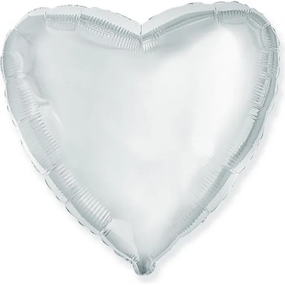 Flexmetal Фолиев балон сърце сатен сребрист 46 см