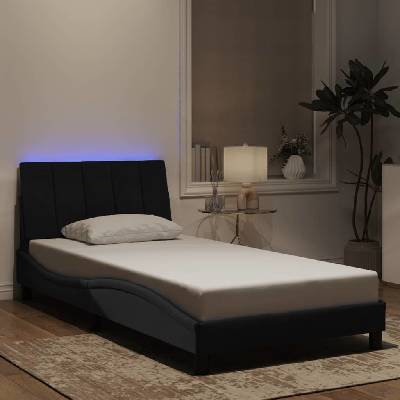 zahrada-XL 3213765 Rám postele s LED osvětlením černý samet