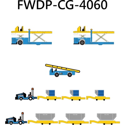 JC Wings Airport Accessories Cargo Container Set AAHK 1:400