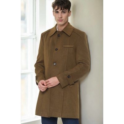 Dewberry PLT9226 BATTAL COAT-CAMEL hnedá