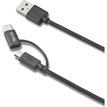 Celly datový kabel microUSB na USB-C USBCMICRO