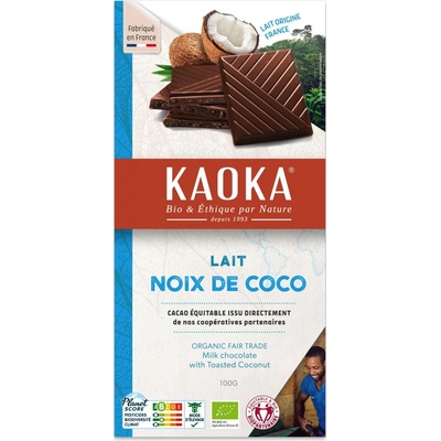 Kaoka Bio Čokoláda mléčná s kokosem 100 g