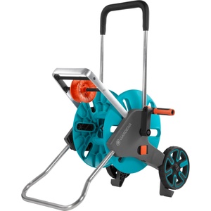 GARDENA CleverRoll M Easy: hose trolley with up to 60 m capacity, particularly stable, with comfortable hose guide in a robust metal frame, drip stop, tool-free assembly (18515-20) (18515-20)