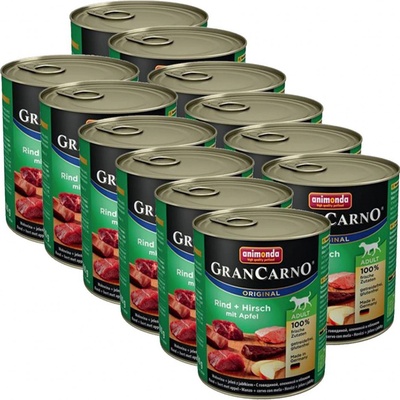 Animonda Gran Carno Original Adult hovězí a jelení maso s jablky 12 x 800 g
