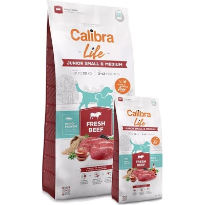 Calibra Dog Life Junior Small & Medium Fresh Beef 14, 5 kg