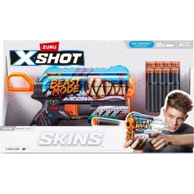 ZURU X-Shot SKINS FLUX Launcher 8 šipek Beast Out