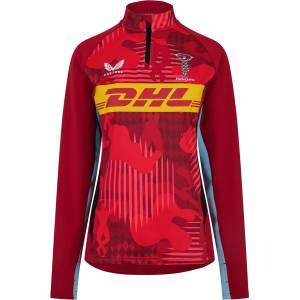 Castore Harlequins 1/4 Zip Midlayer 2024 2025 Womens - Red/Caviar