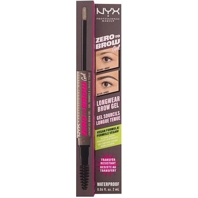 NYX Professional Makeup Zero To Brow Gel 05 Ash Brown gel na obočí 2 ml – Zboží Mobilmania