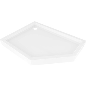 Mexen Flow+ петостенен поддушник ляв 100 x 90 см, бял гланц - 46P109010LH (46P109010LH)