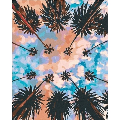 zuty Malování podle čísel nebe nad palmami 40 x 50 cm vypnuté plátno na rám