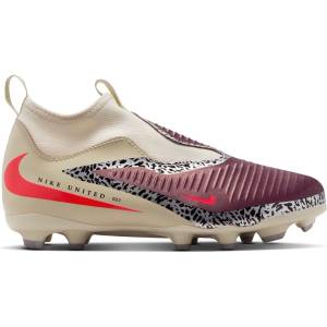 Nike Юношески футболни бутонки Nike Phantom 6 Academy High Juniors Firm Ground Football Boots - Burgundy/Print