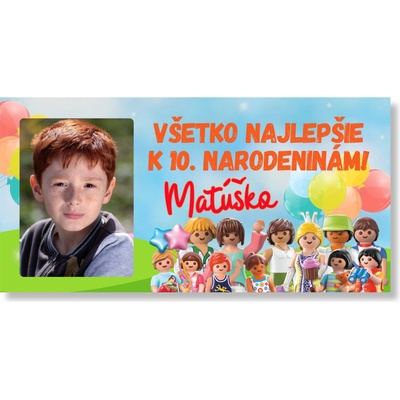 Personal Narodeninový banner s fotkou - Playmobil Rozmer banner: 130 x 65 cm