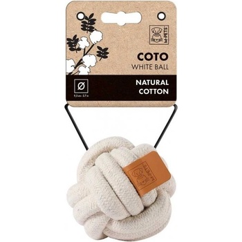 M-PETS COTO Ball Dog Toy - играчка за куче, Въжена топка, EКО памук, бяла 9, 5 см Белгия - 10647401