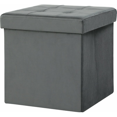 HOMCOM Taburet s úložným prostorem, 38 x 38 x 38 cm | šedý