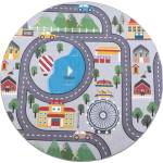 Multidecor Детски противохлъзгащ килим ares streets 160 см сив/град (mu0254)