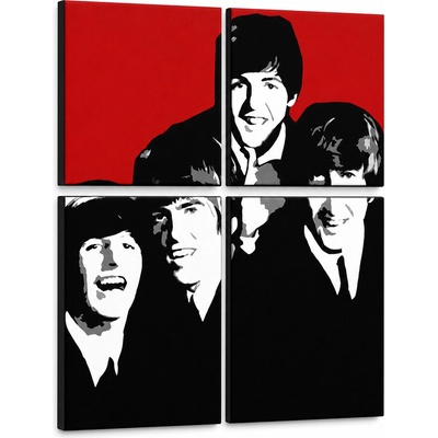 Ručne maľovaný POP Art obraz Beatles - 60x60 cm