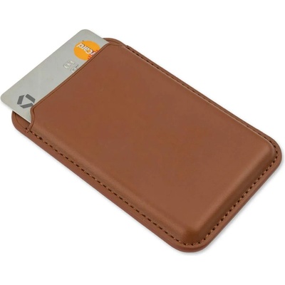4smarts Magnetic UltiMag Case for Credit Cards with RFID Blocker - кожен портфейл (джоб) за прикрепяне към iPhone с MagSafe (кафяв)