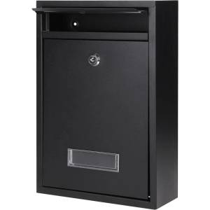 VIRONE MB-3/B - BALI - Пощенска метална кутия, 320x90x22мм, черна (MB-3/B)