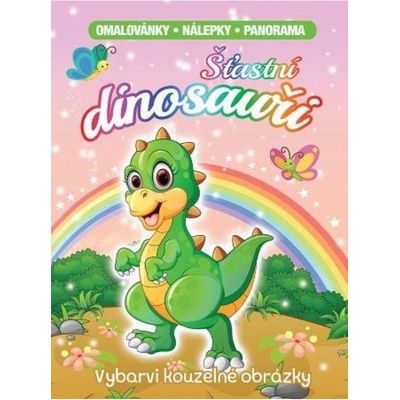 Šťastní dinosauři Omalovánky nálepky panorama