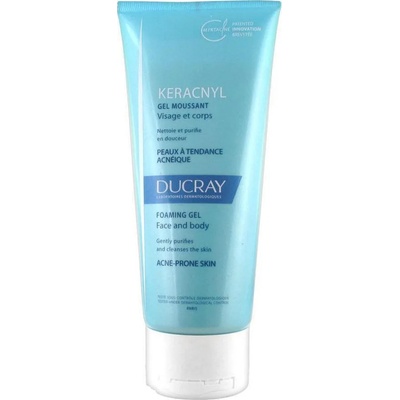 Ducray Гел за почистване на кожа с несъвършенства, , Ducray Keracnyl Foaming Gel with Myrtacine Innovation for Face & Body 200ml