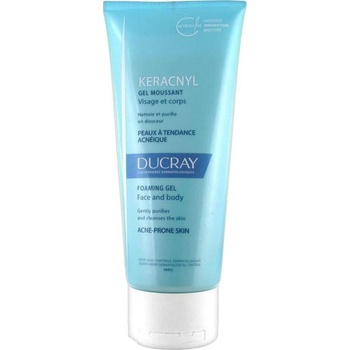 DUCRAY Гел за почистване на кожа с несъвършенства, , Ducray Keracnyl Foaming Gel with Myrtacine Innovation for Face & Body 200ml