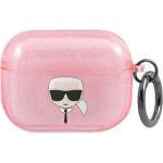 Karl Lagerfeld Калъф Karl Lagerfeld KLAPUKHGP за AirPods Pro, розов, Glitter Karl`s Head (KLAPUKHGP)