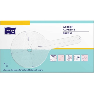 Tricomed Tricomed Codosil Adhesive Breast silikónový obväz na jazvy po operácii pŕs 1 ks Prsia 1