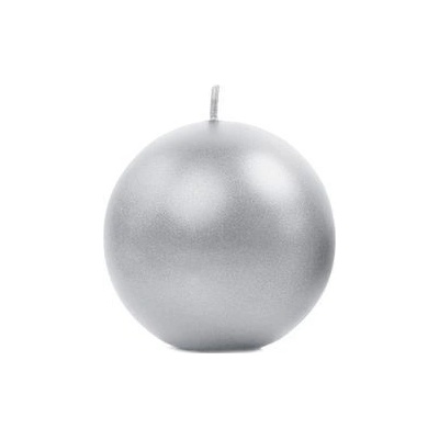 PartyDeco guľa strieborná 6 cm 10 ks